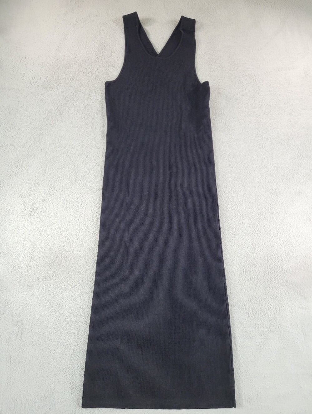 SAGE The Label Sleeveless Black Ribbed Maxi Dress